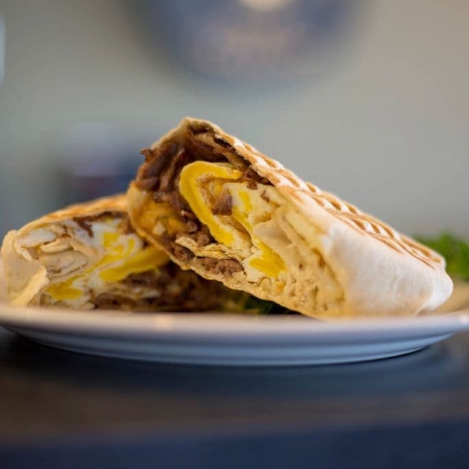 Bacon and Egg Wrap with Cheese and Avocado